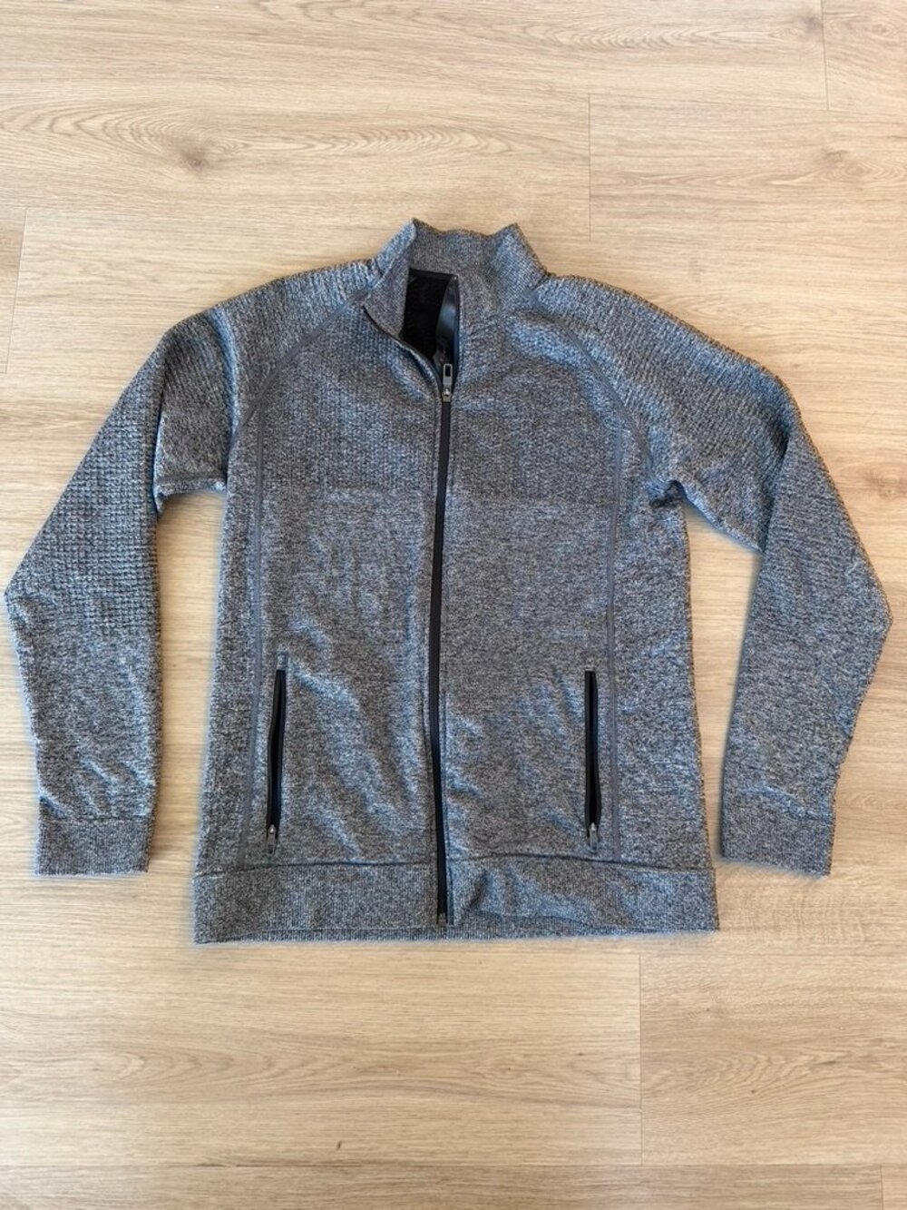 Lululemon Engineered Warmth Jacket Mens Large Grey Merino Wool Blend Full Zip L